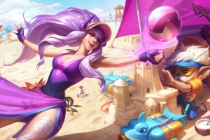 英雄联盟LOL泳池派对 辛德拉 嘉文四世 黑默丁格4k高清壁纸