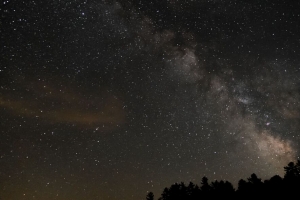 棵树 星空 星星 夜晚 剪影 4k壁纸 3840x2160
