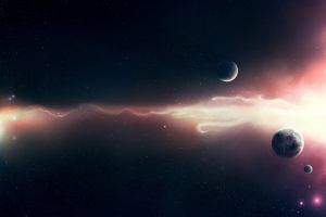浩瀚星空绚丽光束