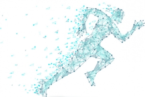 科技人物奔跑装饰图案