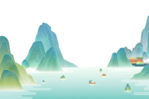 国朝，山，水，船