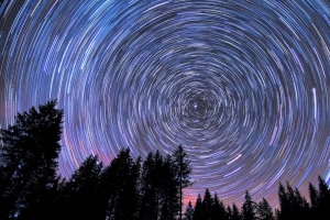 星空 星星 圆形 树 4k壁纸 3840x2160