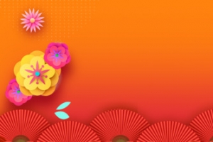 中国风立体花朵扇子