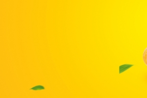 黄桃简约黄色海报背景banner