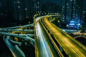 路 长曝光 夜间 4k壁纸 3840x2160