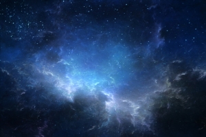 蓝色星空宇宙银河光效