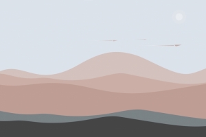 沙丘雾天简约风景3440x1440壁纸