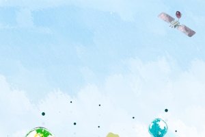 保护地球人人有责卡通蓝色banner