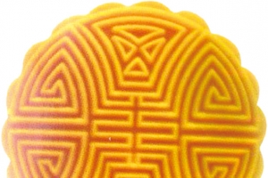 圆形金色月饼样式