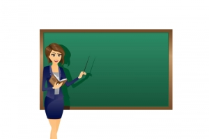 女教师班主任讲课高清PNG透明图-节日元素设计素材免费下载