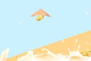 蓝黄小清新早餐豆浆食品电商banner