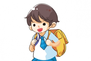 人物卡通开学学生素材图案