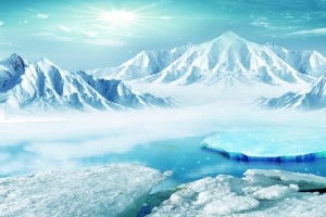 北极冰川雪地