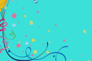蓝色卡通清新儿童生日快乐banner