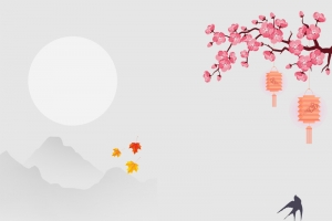 水墨风花枝背景图