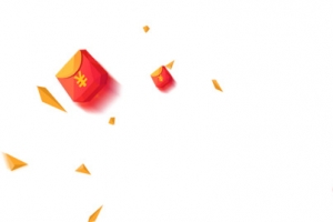 喜庆漂浮红包庆祝新年