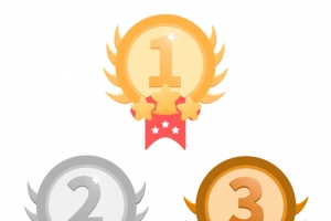 排行金银铜牌高清PNG透明免扣设计素材免费下载