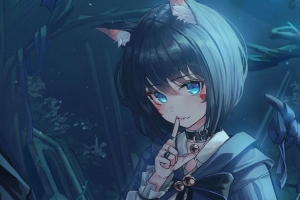 女孩 neko 耳朵 手势 动漫 可爱的 4k壁纸 3840x2160