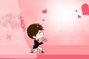 秋季婚博会卡通人物粉色banner