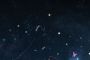 深蓝色情人节相亲约会背景
