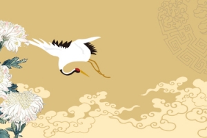 重阳节仙鹤手绘风banner