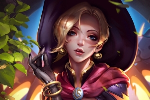 《守望先锋》Overwatch Mercy女巫雀斑万圣节4K壁纸