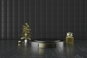 C4D，黑金，舞台，高端