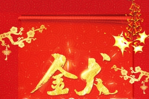 2018狗年红色中国风新年喜庆海报
