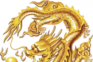 中国古典金龙花纹图案