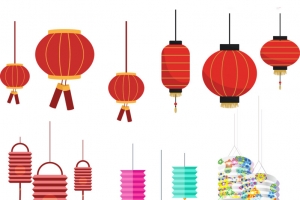 春节，元旦多种灯笼素材