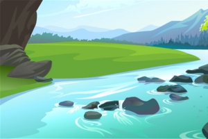 树林小溪背景