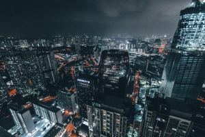 商业都市夜景图