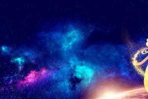 蓝色简约星空科技感背景