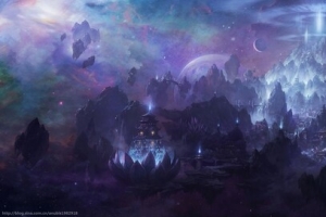 奇异场景插画星辰阁