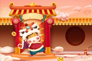 2021年牛年春节新年手绘4k高清壁纸