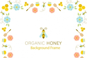 矢量手绘蜜蜂花朵高清PNG透明装饰边框设计素材免费下载