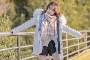 冬天 清纯美女 围巾 4k美女壁纸3840x2160