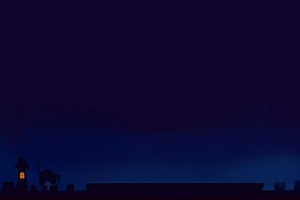 蓝色深夜风景海报