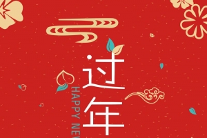 红色大气过年好新年海报