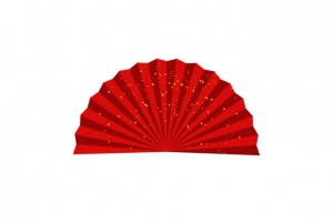 红色金粉中国风折扇
