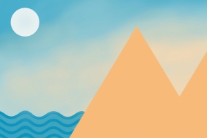 原创 简约 极简主义 山 水 月亮风景4k壁纸