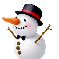 礼帽雪人堆雪人