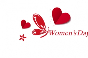 妇女节爱心红色英文图标