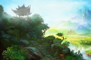 武侠室外场景绿水青山