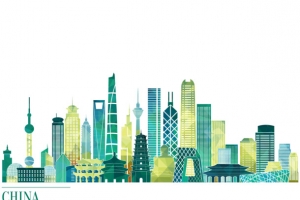 中国建筑矢量手绘