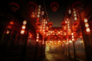 中国风阁楼红色灯笼