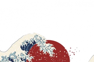 日式插画海浪