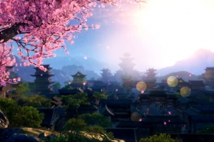 武侠古风桃花游戏原画