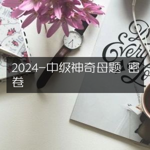 2024中级神奇母题密卷精选