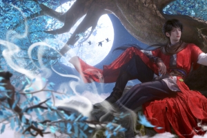 李星云 倚靠大树 意境古风 4K壁纸 3840x2160